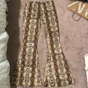 Snakeskin Flare Pants